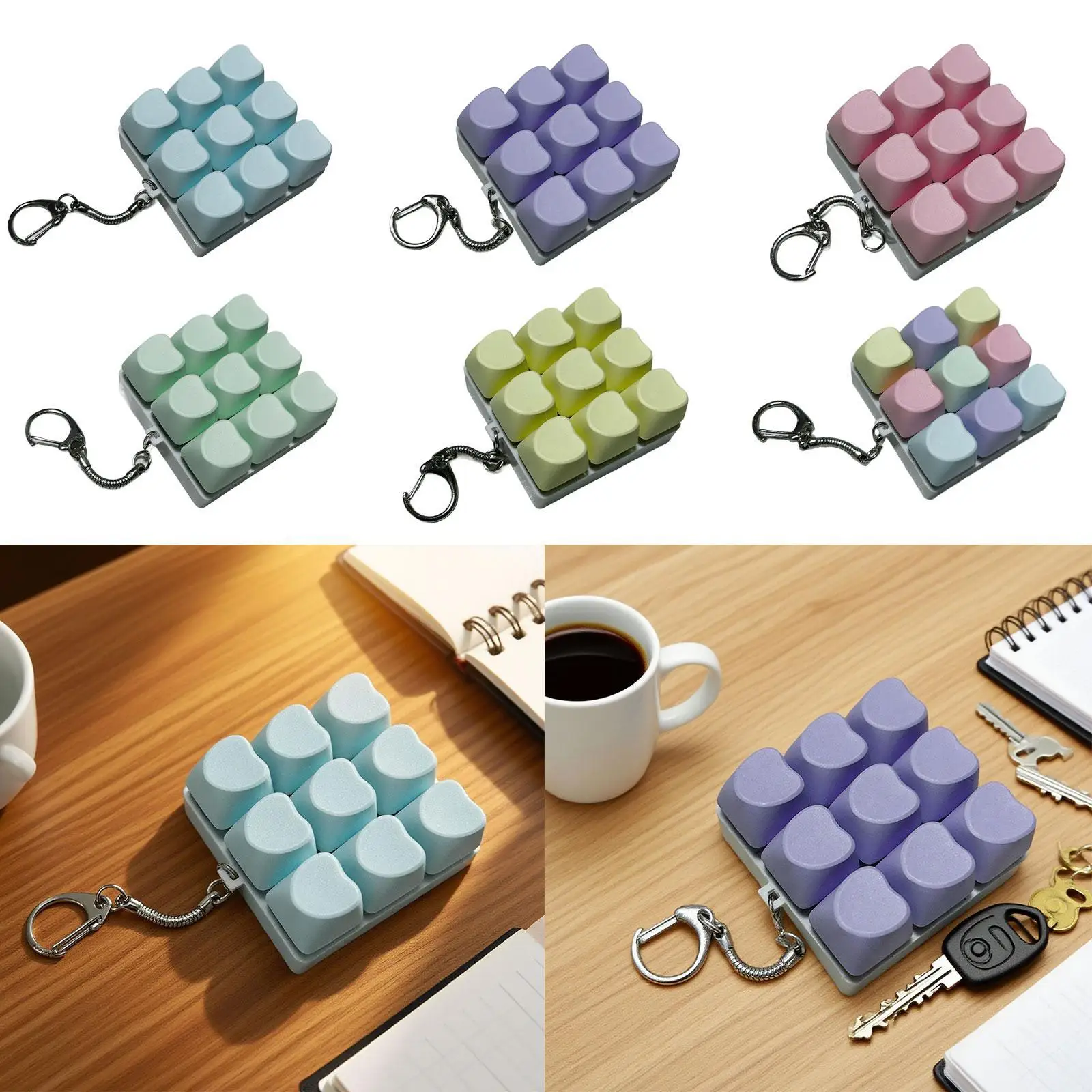9-клавишная клавиатура, игрушечный брелок-кликер, универсальная игрушка-кликер для кошельков