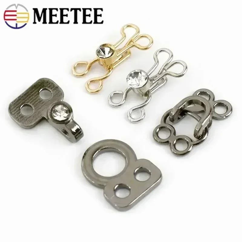 20/40Sets Metal Garment Sewing Hooks and Eyes Invisible Hidden Button Buckle Trousers Jeans Clothes Decorative Clasp Accessories