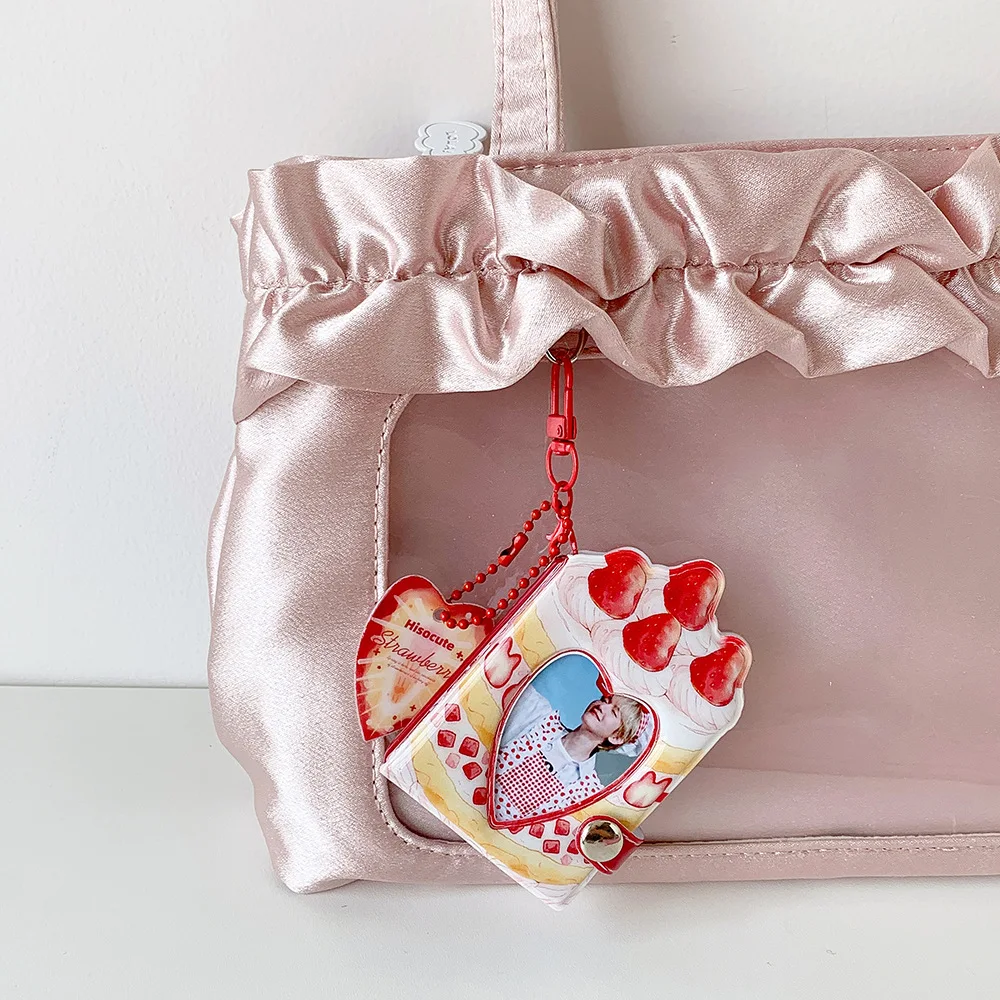 Girl Cartoon 2 Inch Strawberry Pendant Mini Album Photobooth ID Photo Storage Book Student Kpop Card Binder - view 5