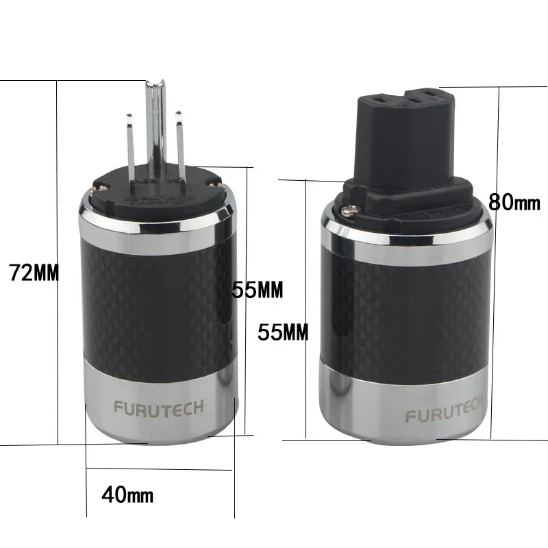 Adaptador de Audio HiFi Furutech FI50, rodio plateado, enchufe de alimentación CA de EE. UU. Y UE y conector IEC