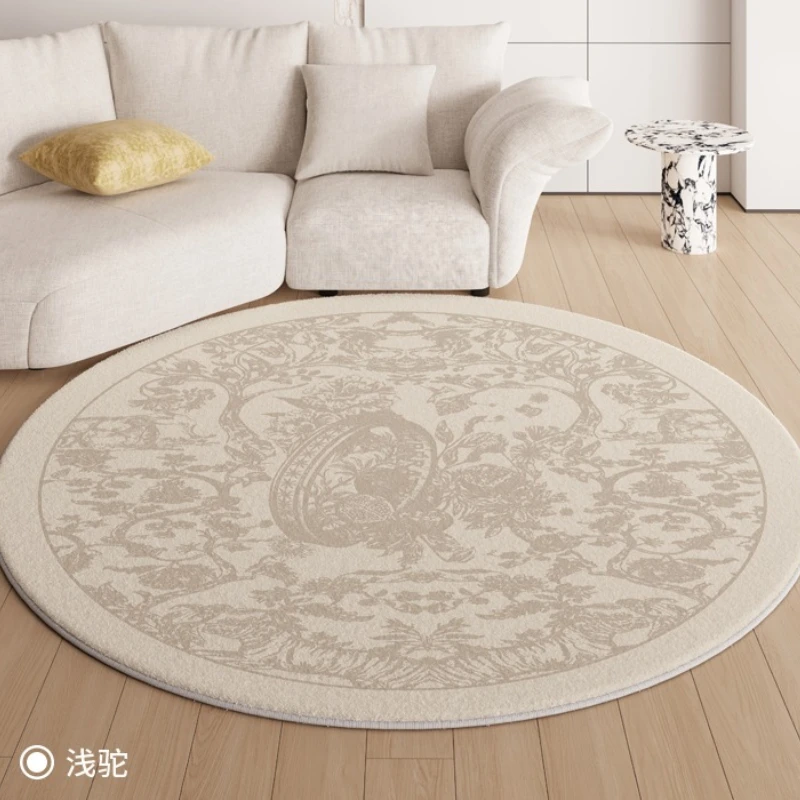 Modern Minimalist Round Carpet Retro Butterfly Print Living Room Rugs Light Luxury Aesthetics Home Decor Coffee Table Mats Tapis