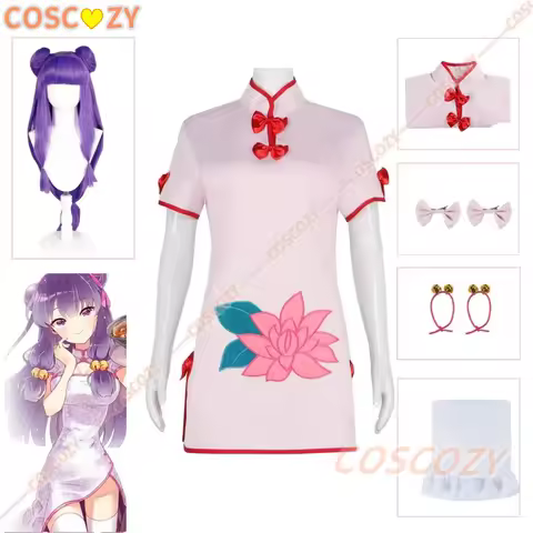 Anime Ranma ½ Shampoo Cosplay Costume Wig Cheongsam Shampoo Apron Dress Set Women Girls Convention Event Christmas Costumes