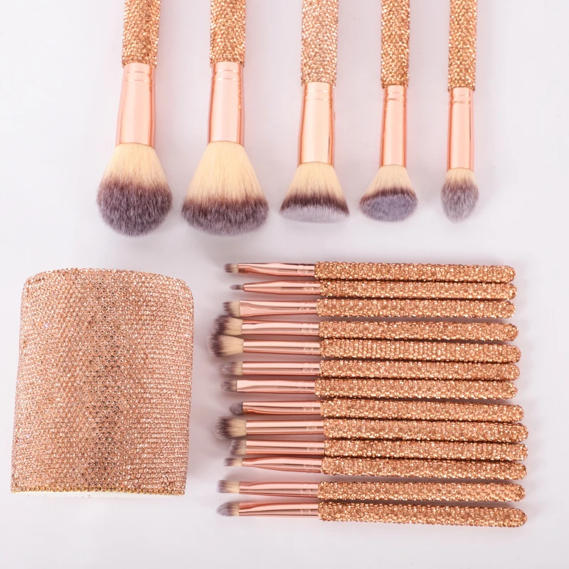 18 diamond makeup brushes beauty blender headband eyelash curler beauty tool loose powder brush 23-piece set