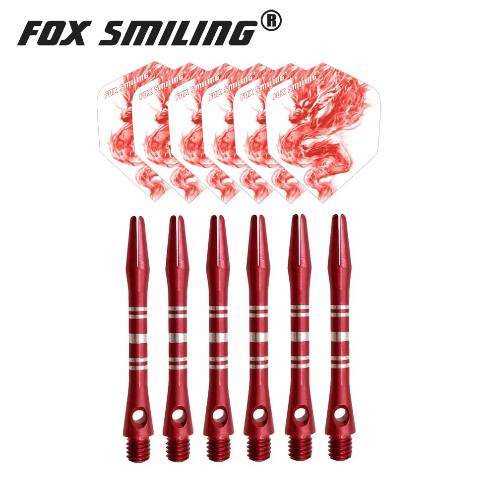 FOX SMILING 41mm Aluminium Dart Shafts And Nice Pattern Darts Flights Dart Accessories For Professional Darts Broadheads Darts