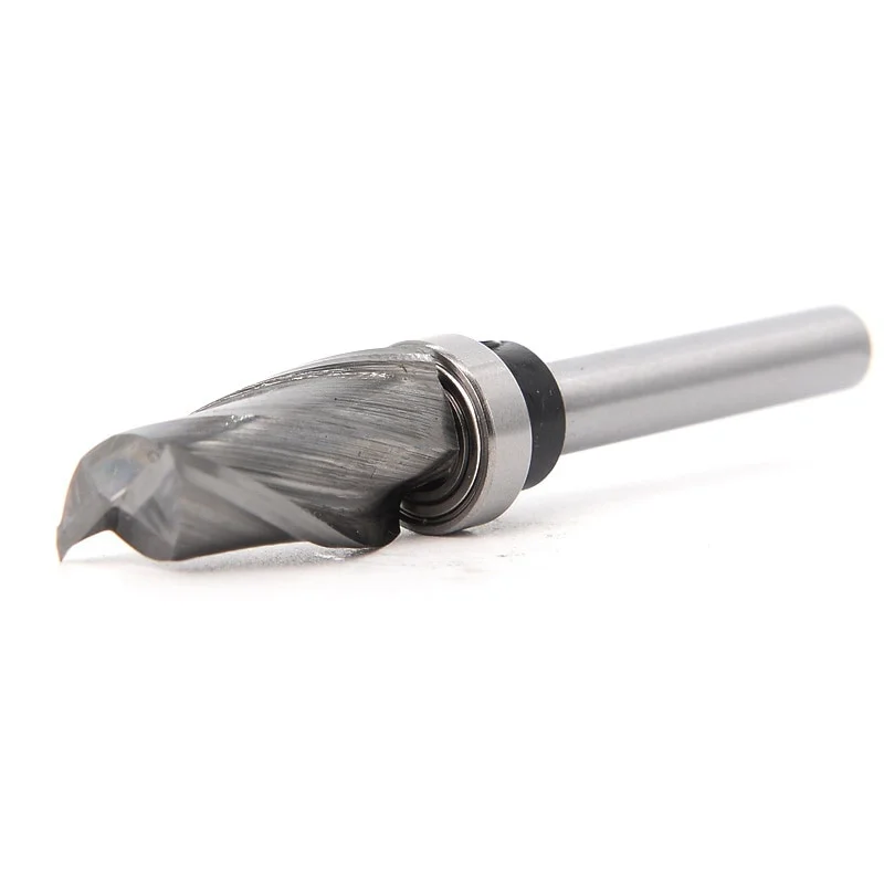 Bearing Ultra-Perfomance Compression Flush Trim Solid Carbide CNC Router Bit for Woodworking End Mill  1/4