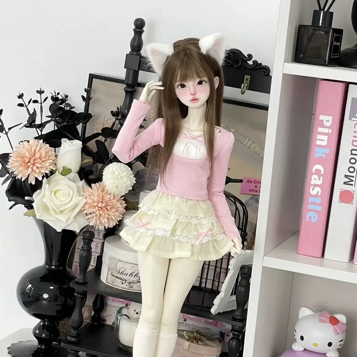 

1/4 1/3 Кукольный костюм, милая юбка принцессы для куклы Bjd 45/60 см, игрушки для девочек, платье, игровой домик, аксессуары для кукол, без куклы