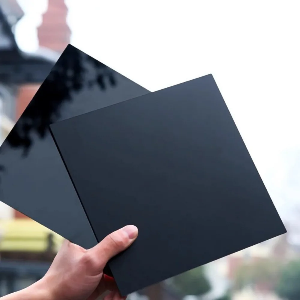 Black Acrylic Polymer Glass Sheet, 2mm Thick, High Quality Polycarbonate, Suitable for DIY Crafts, Wedding Invitations, Signs