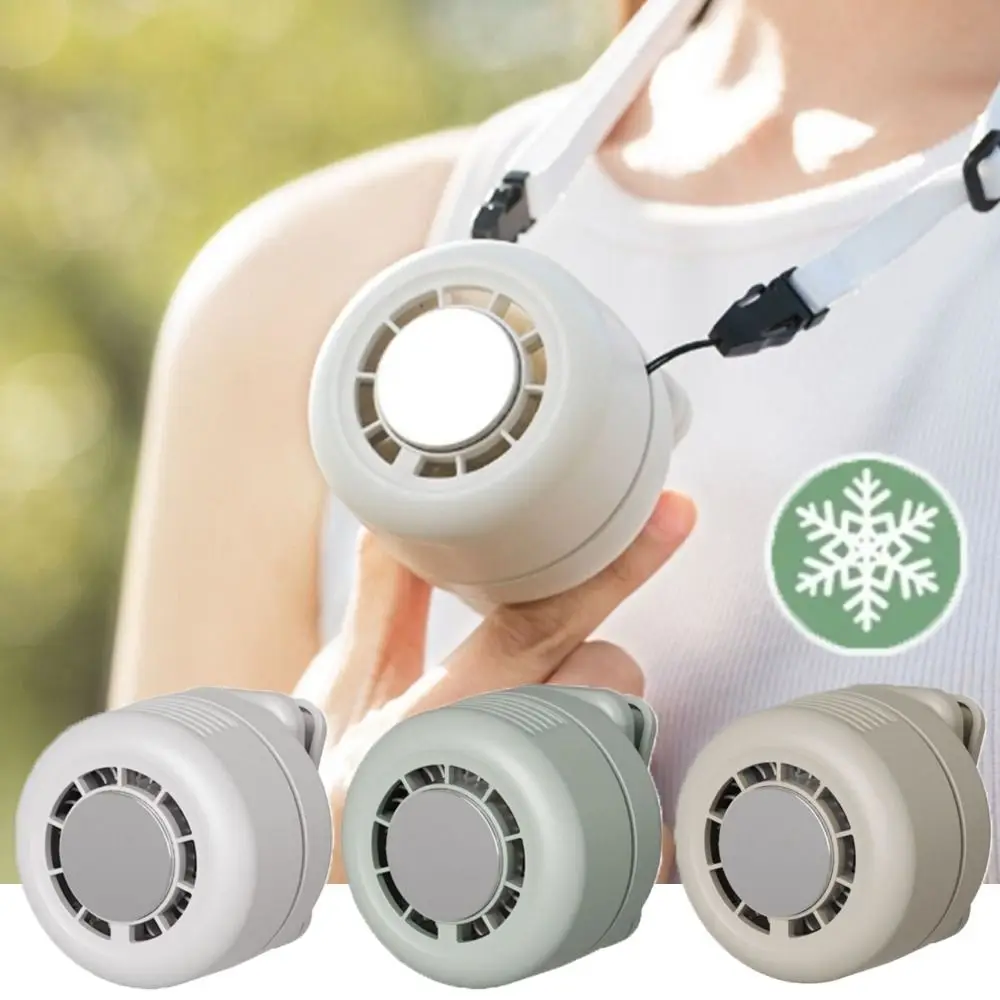 

360 Degree Adjustable Silent Mini Bladeless Electric Fan Long-Lasting Wearable Suspended Waist Fan USB Rechargeable 3 Speeds