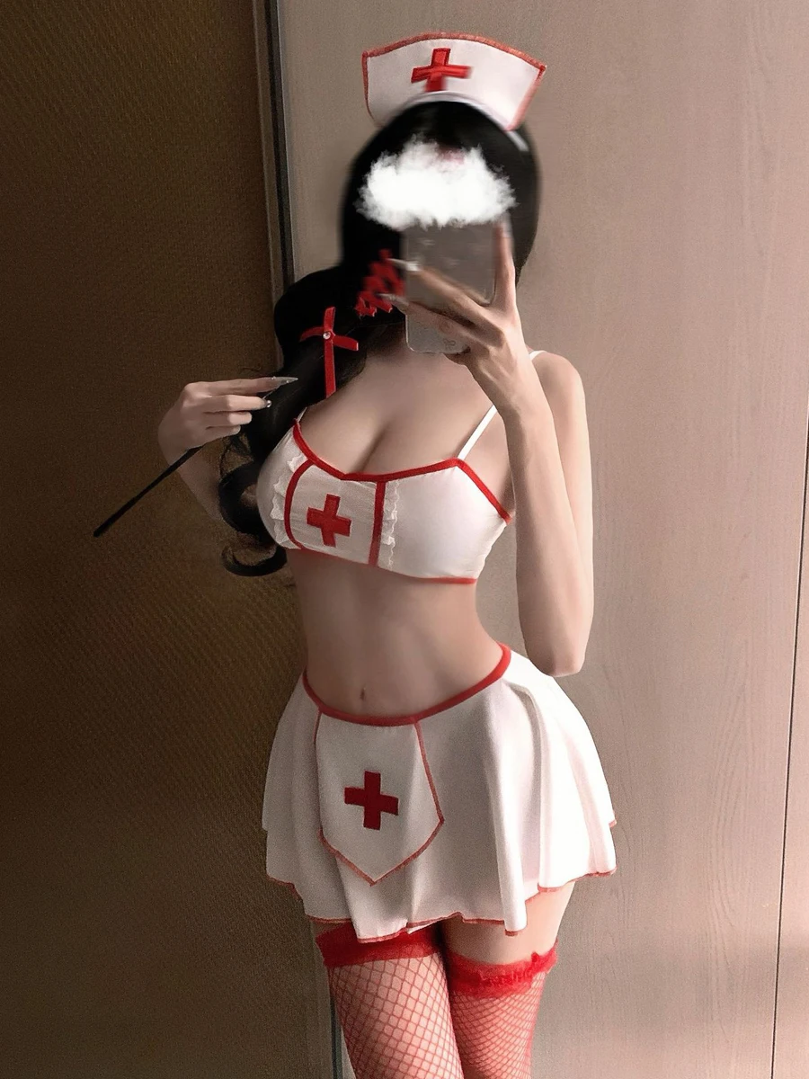 Conjunto de orme Sexy para Club Nocturno, Disfraz de Ángel Blanco para loween, Disfraz de Enfermera de Deseo Puro, Con...