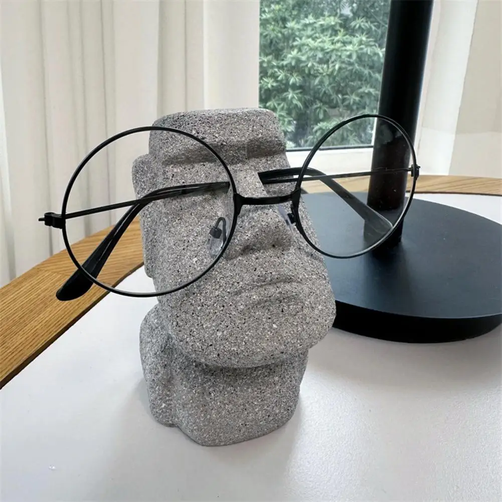Eyewear Holder for Desk Glasses Holder Stand Resin Man Head Eyeglasses Holder Abstract Male Bust Glasses Organizer for Home
