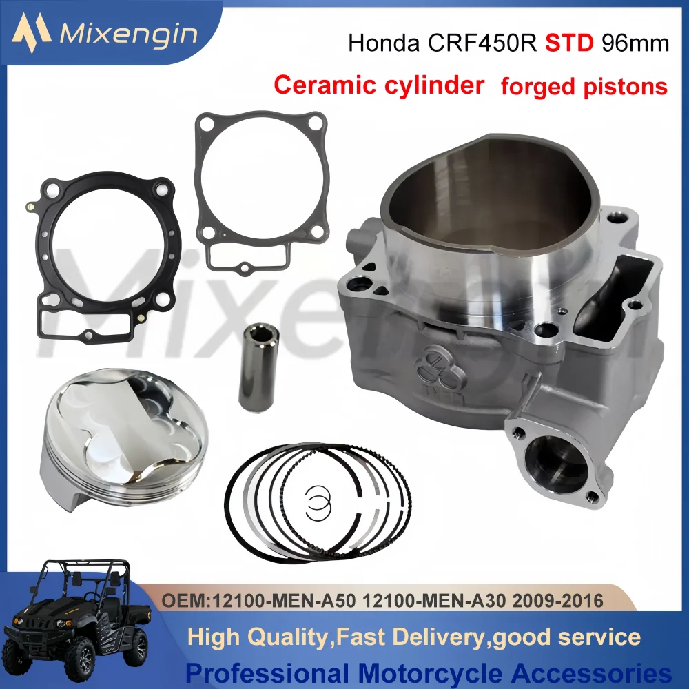 

Комплект прокладок поршня цилиндра мотоцикла для Honda CRF450R CRF 450 R STD 96 мм 2009-2016 12100-MEN-A50, комплект для ремонта верхнего конца