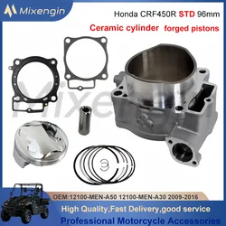 Motorcycle Cylinder Piston Gasket Kit For Honda CRF450R CRF 450 R STD 96mm 2009-2016 12100-MEN-A50 Top End Rebuild Overhaul Set