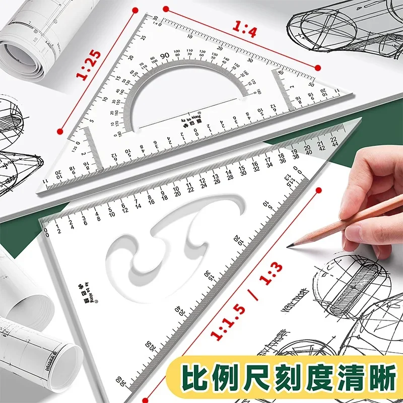 Drafting Compass and Geometry Tool Set for Engineering Students, Civil Engineering Architectural Drawing Kit, Mechanical Design