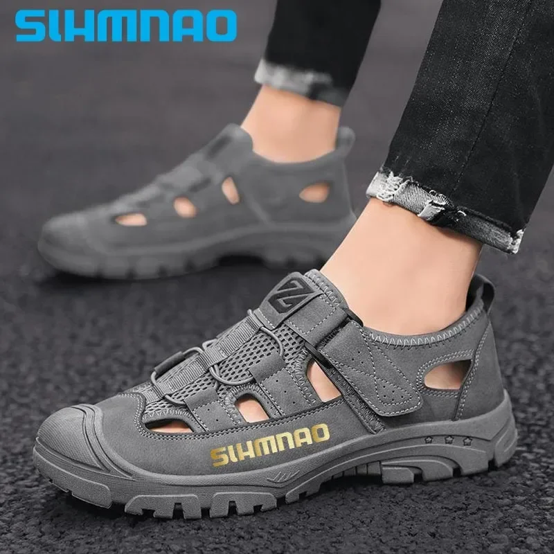 New Summer Outdoor Sports, Leisure, Hiking, Camping, Anti slip Sandals, Beach Mesh, Outer Wear Sandals, Men\'s Fishing Sandals