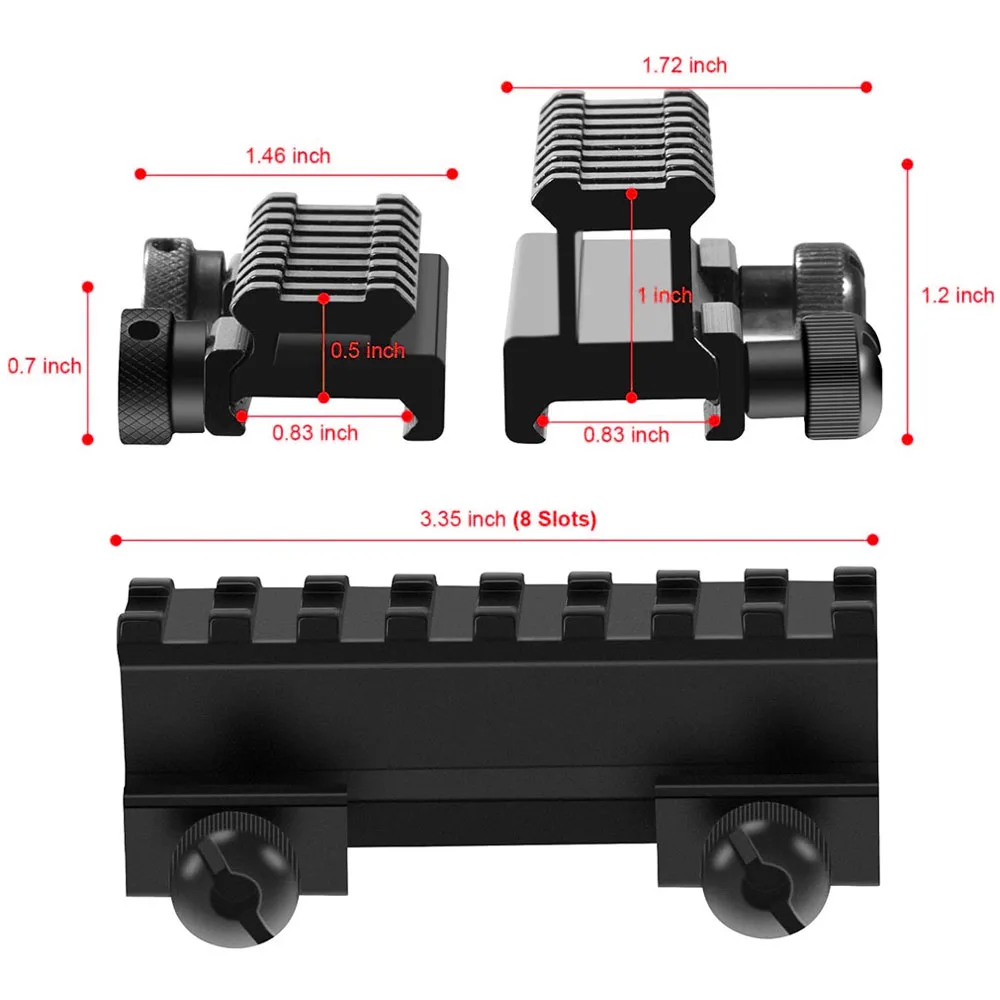 Soporte elevador Picatinny multi-ranura para miras ópticas tácticas - imagen 2