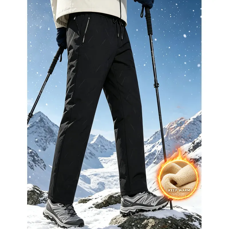 Winter-Herren-Wärmehosen, Plüsch-Dick-Sporthosen, Warme Freizeithosen, Wasserdichte Winddichte Warme Baumwollhosen für Herren und Damen