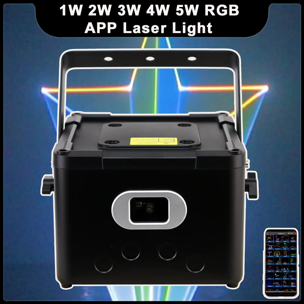 

YUER 1W 2W 3W 4W 5W 3D Animation Laser Light Projector With Wireless Remote APP Control DMX DJ Disco Party Club Stage Effect