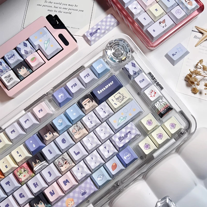 애니메이션 테마 키캡 세트 PBT 승화 체리 프로파일 맞춤형 오리지널 수제 키캡 기계식 키보드 선물 액세서리