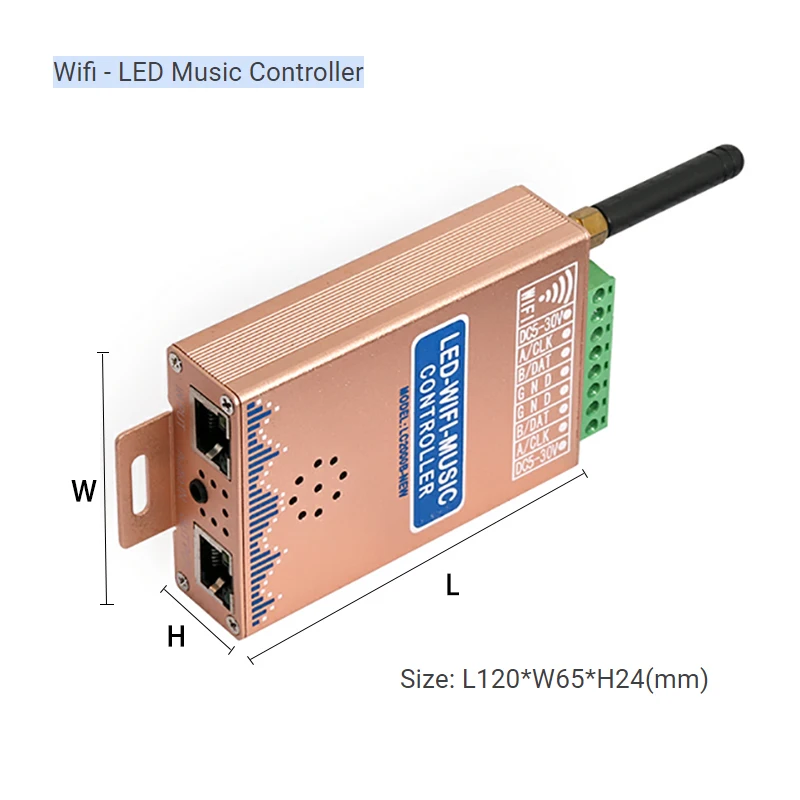 Imagem -05 - Controlador Led Digital Pixel Strip com Construído Wifi Spi Espectro de Música Rgb Ws2812b 82048 Lc2000b Ws2812b