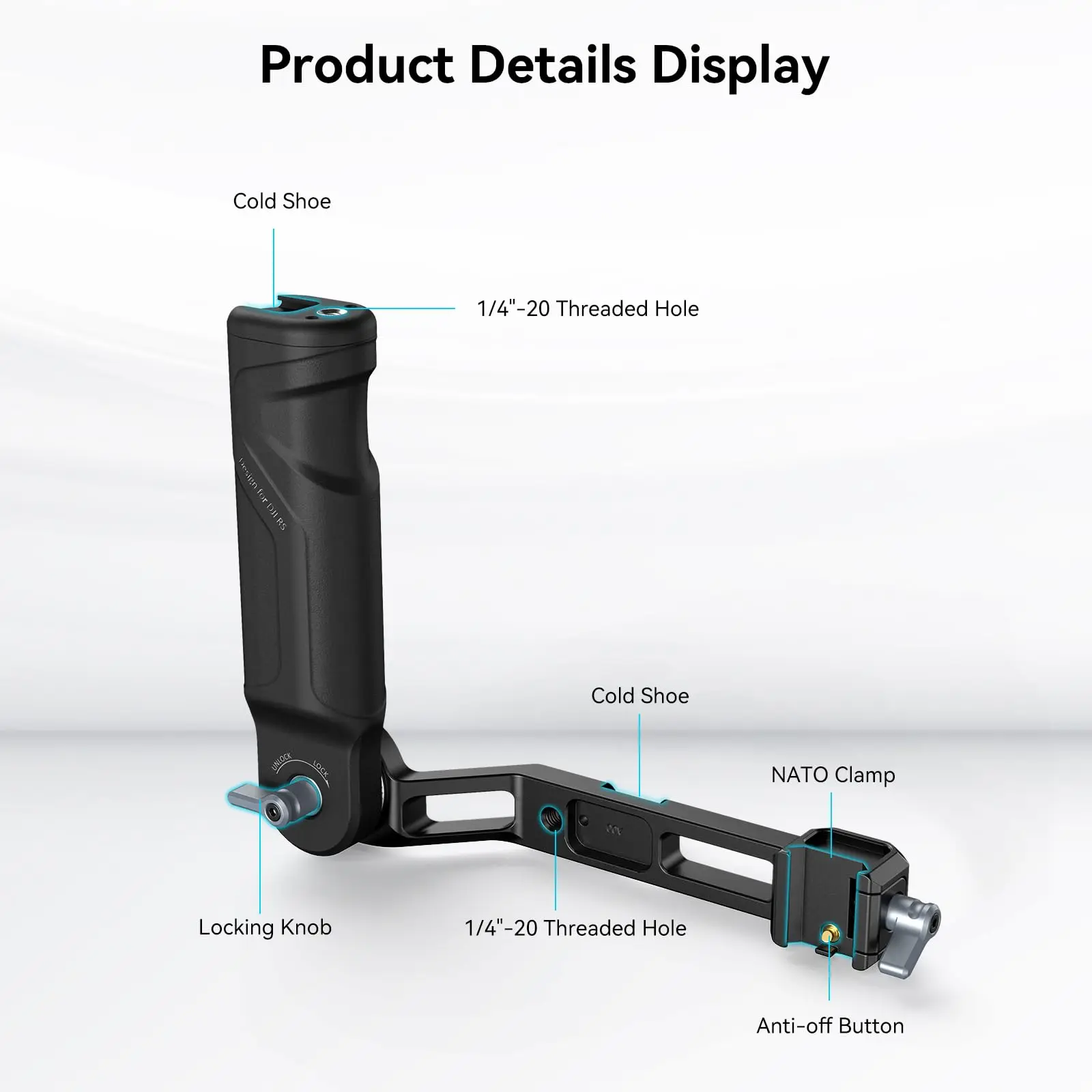 SmallRig RS3/RS3 Mini Adjustable Handle Sling Handgrip for DJI RS 3 Mini Gimbal Handheld Stabilizer w NATO Clamp Cold Shoe