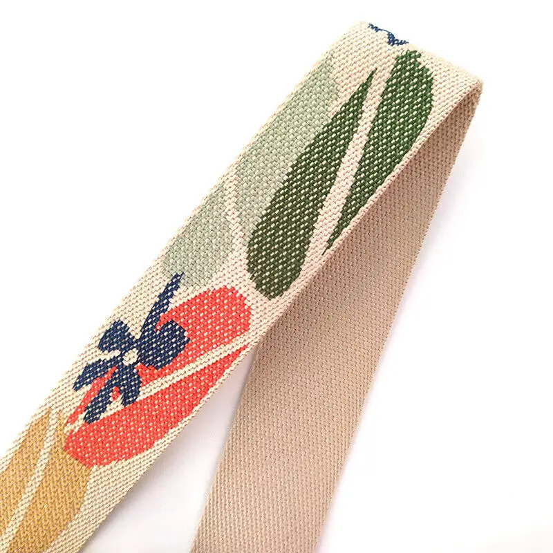 Canvas Flower Belt Bag Straps for Women Shoulder Messenger Bags Adjustable Strap Parts for Accesseries Rainbow Handbag Bag Belt