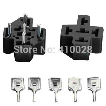 10set 50set 100set 500set- 6.3mm Relay Holder general automotive relay socket  4PIN 5PIN PCB model car Relay Socket