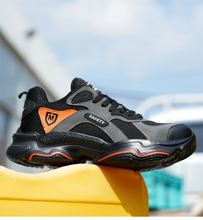 Work Safety Shoes Breathable Men Work Protective Sneakers Anti-Puncture Work Shoes Male Steel Toe Outside Sport Shoes