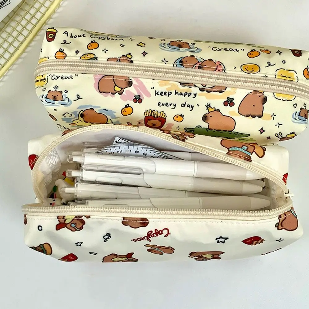 

Cute Multifunctional Pen Bag Large Capacity Capybara Pencil Case Stationery Bag Gift