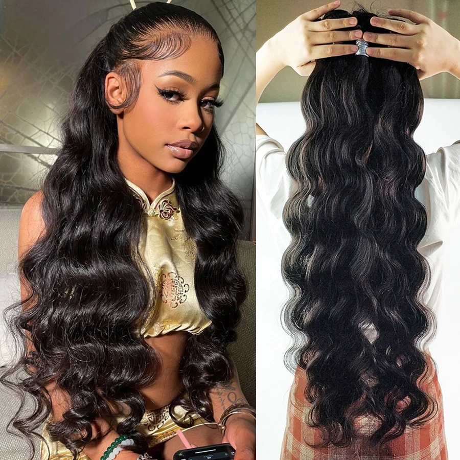 Brazilian Hair Weave Bundles Loose Body Wave 3 4 Bundles Virgin Remy Human Hair Bundles For women Raw Hair Extensions 28 30 Inch