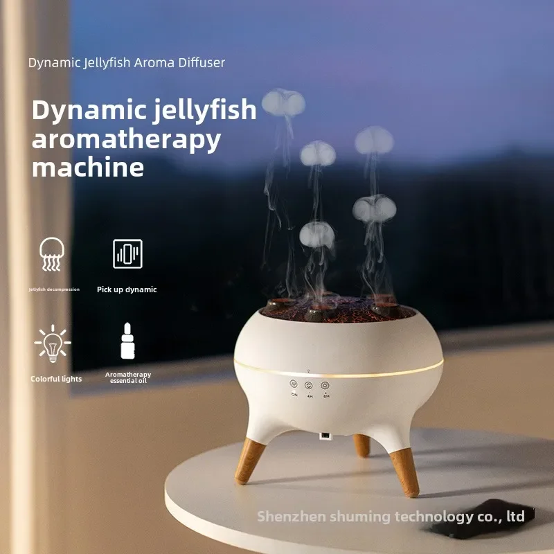 

Новый динамический аппарат для ароматерапии с несколькими спреями, настольный увлажнитель пламени, бытовой тяжелый туман, красочный свет, запах с дистанционным управлением