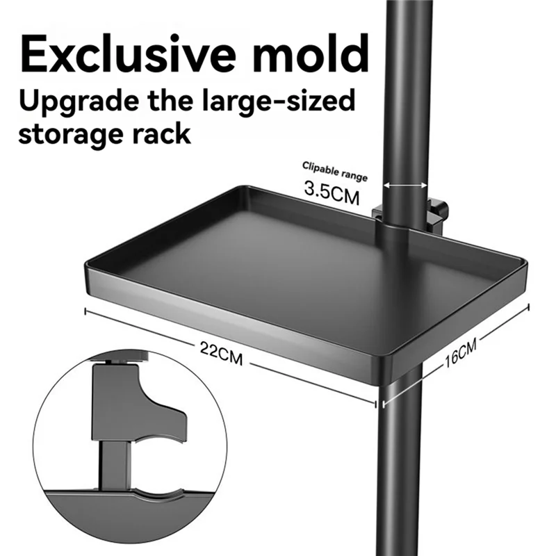 

ABKQ-781E Universals Microphone Stand Tray Adjustable Mic Stand Tray Clamp On Shelf Stand Sound Card Tray Clip Holder