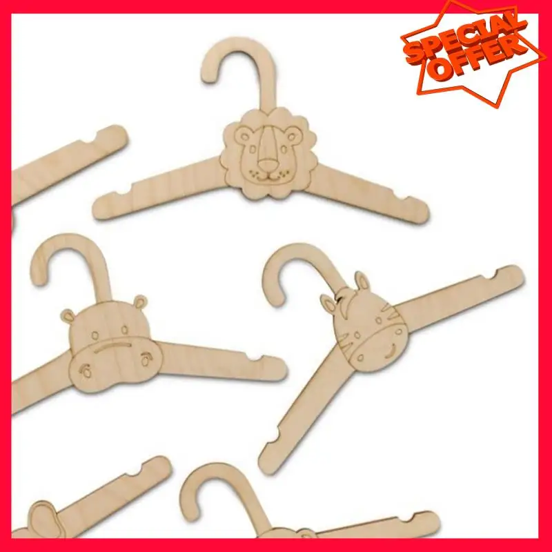 

-ESTR 20PCS Cute Wooden Clothes Hanger Wall Hanging Coats Rack Baby Clothings Storage Organizer Wood Display Holder