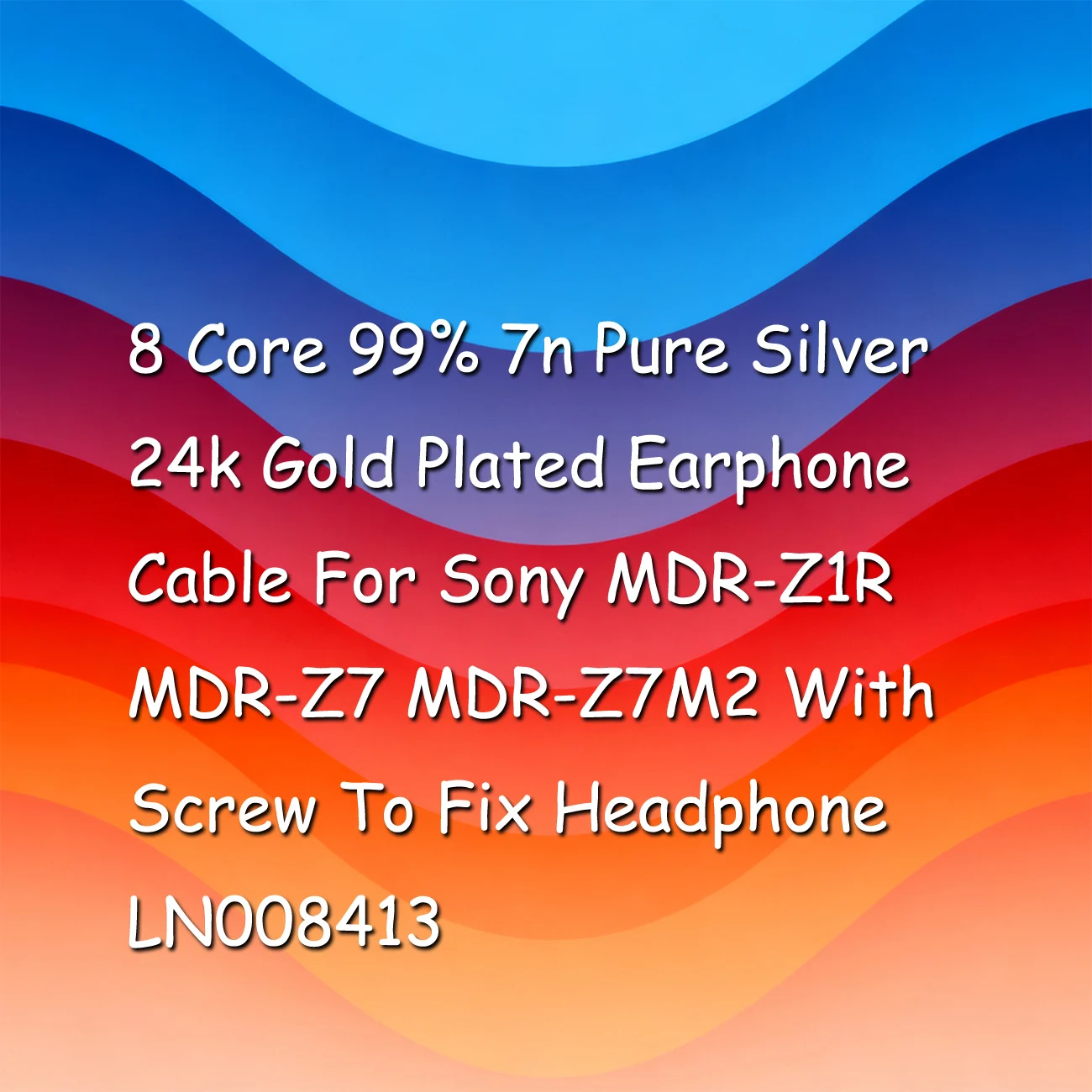 8 Core 99% 7n Puur Zilver 24 k Vergulde Oortelefoon Kabel Voor Sony MDR-Z1R MDR-Z7 MDR-Z7M2 Met Schroef Om Hoofdtelefoon LN008413
