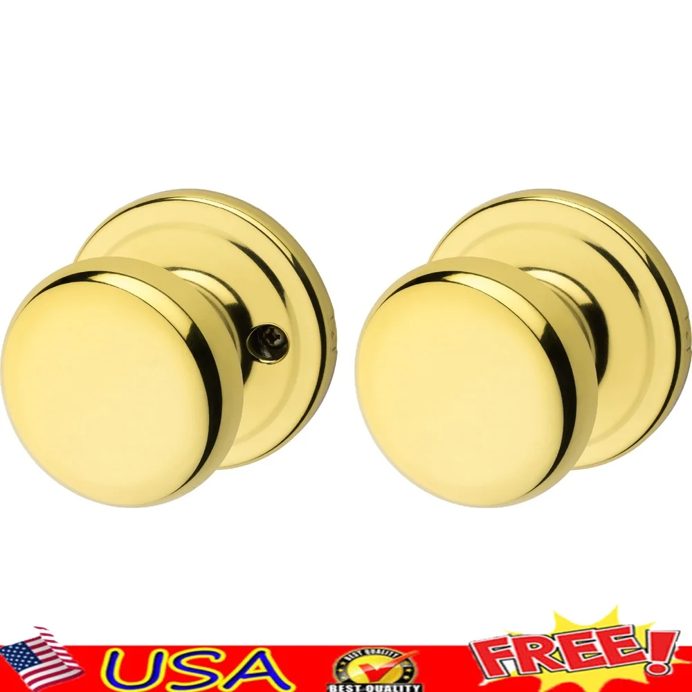 

Polished Brass Passage Doorknob Easy Installation Interior Hall Closet Door Knob Universal Handing Classic Home Decor Style