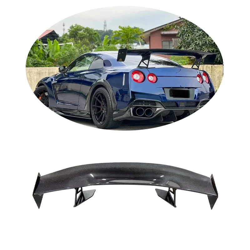 

MXGET Carbon Fiber Car Rear Spoiler Wing For Nissan GTR R35 2008-2020 APR Style Trunk Spoiler Rear Trunk Body Kit