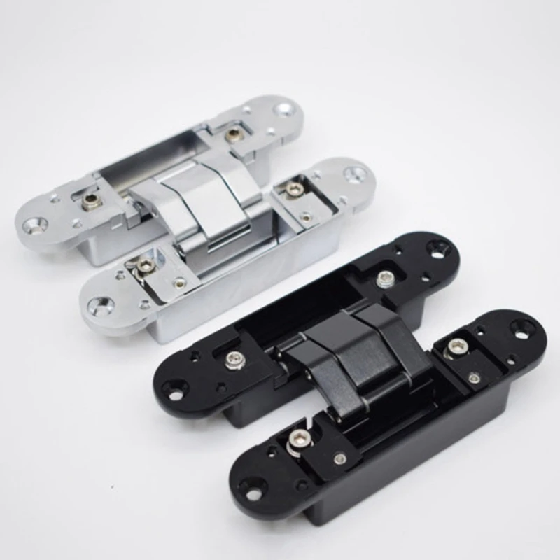 2X 3D Adjustable Door Hinge Adjustable Conceal Hinge /Invisible Door Hinge 140X30MM 60KG Black