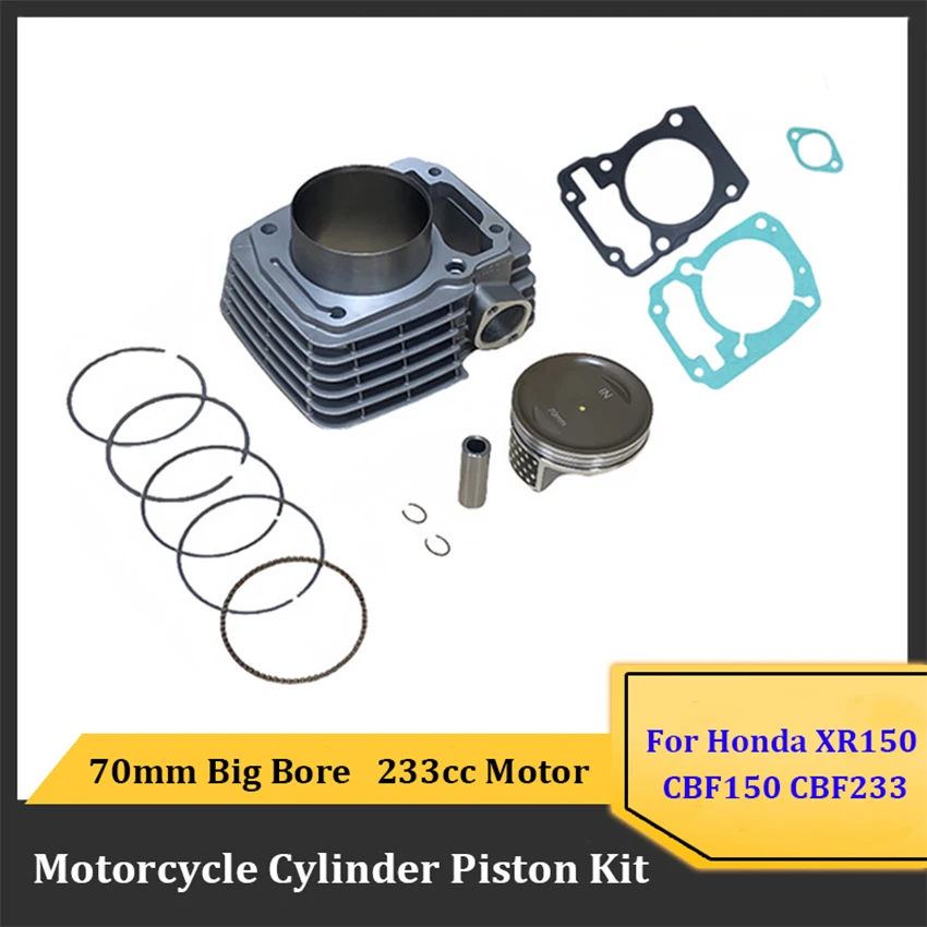 

Motorcycle Parts 70mm Big Bore Cylinder Kit 233cc Motor for Honda XR150 CBF150 CRF150F Modified Upgrade to CBF233