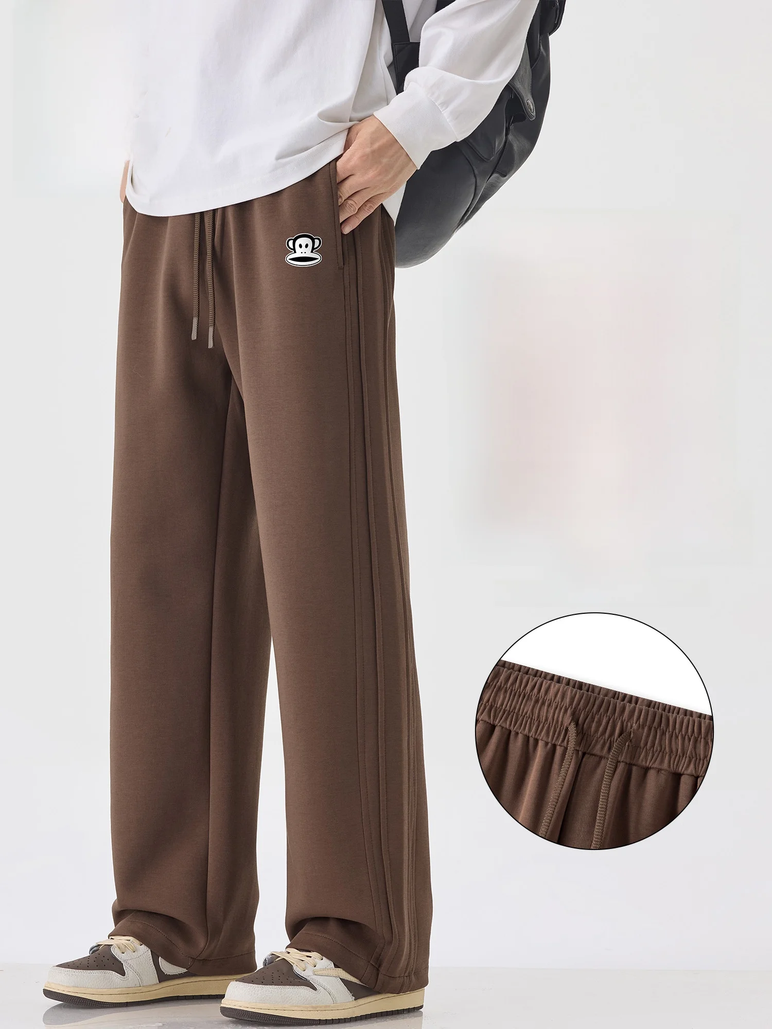 

Мужские повседневные брюки Paul Frank 2025: Новинка, американский стиль, свободный крой, прямые штанины, модные, осенний сезон