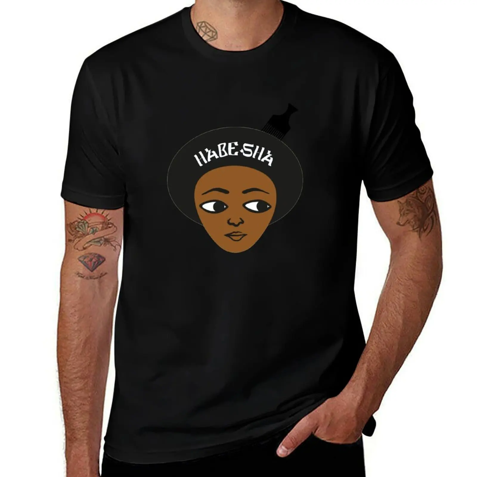 Habesha T-Shirt Simple Casual Short Sleeve Cotton T-Shirt
