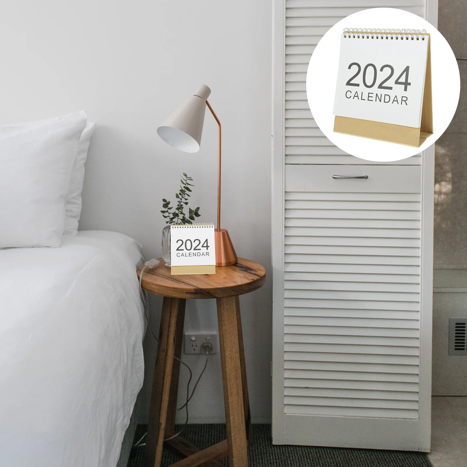 

2023-2024 Small Desktop Calendar Thick Paper Countdown Planner Notebook Aesthetic Office Home Decor Freestanding Tabletop
