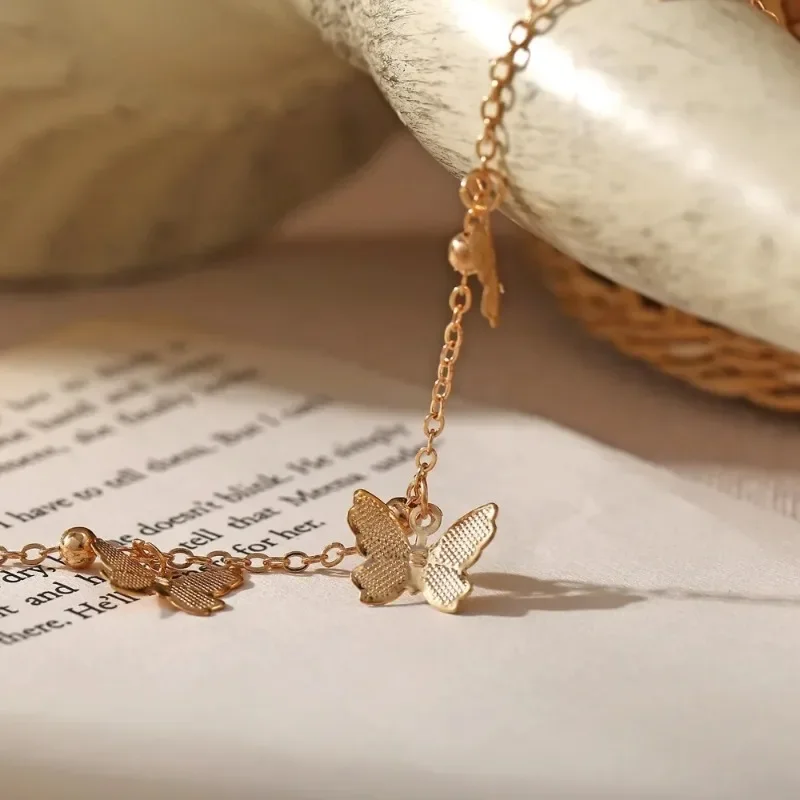 Bohemian Trend Fashion Anklets Golden Silver Color Butterfly Accessories for Women Summer Beach Ankle Foot Chain Jewelry