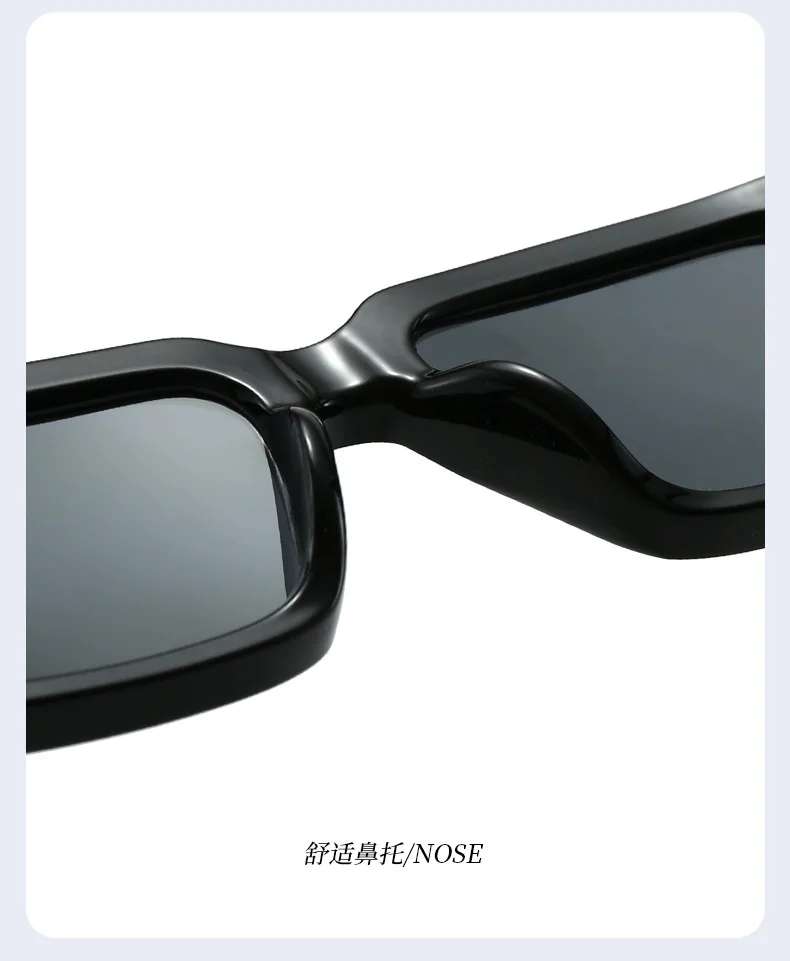 Luxus Vintage Nieten Schmücken Quadratischen Rahmen Sonnenbrille Frauen Männer Mode Designer Shades Sommer Reisen Stick Brillen UV400 – Detail 9