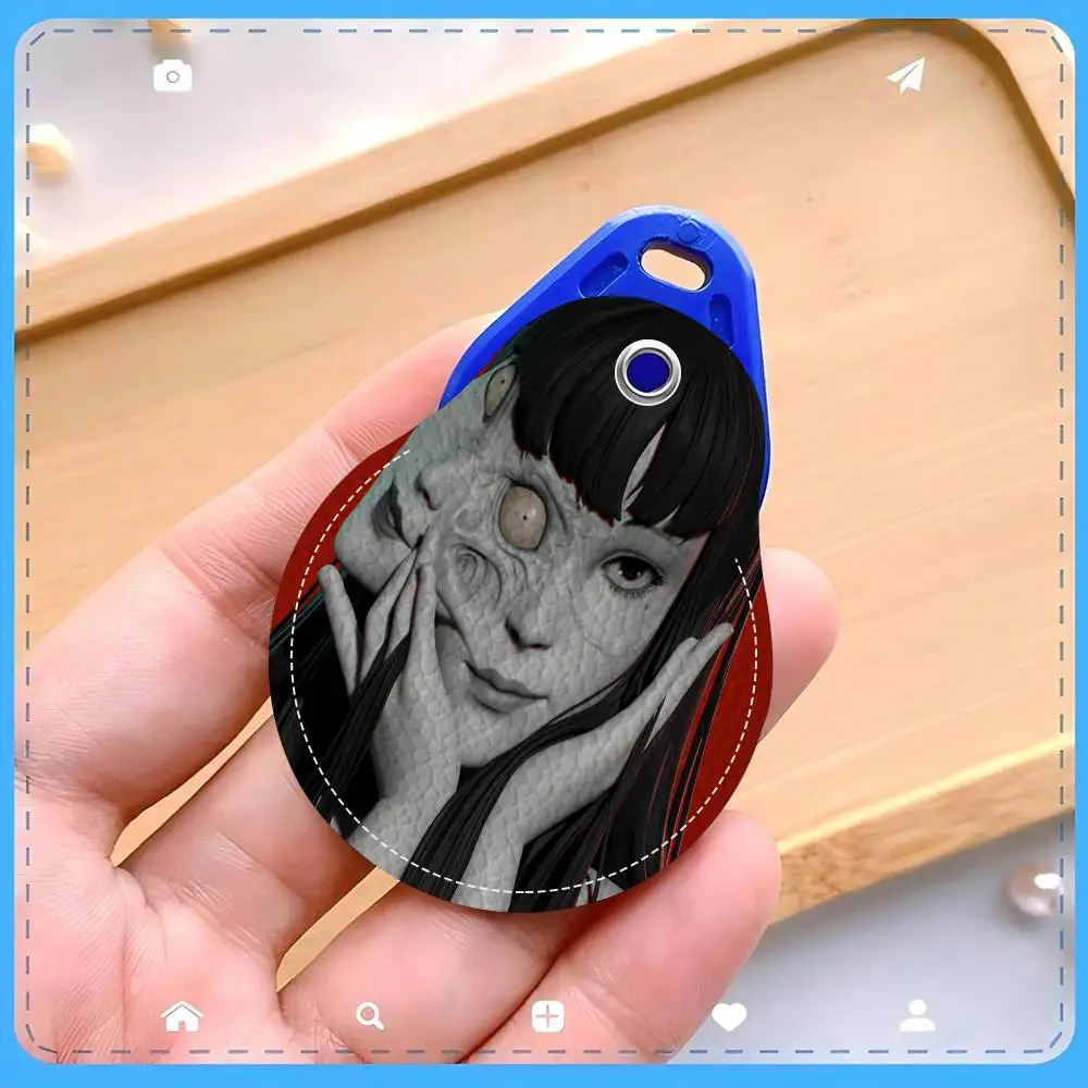 Anime Tomie Junji Ito Creative Cartoon Pattern Sensitive Access Card Protective Sleeve Keychain Fashion Decorative Pendant
