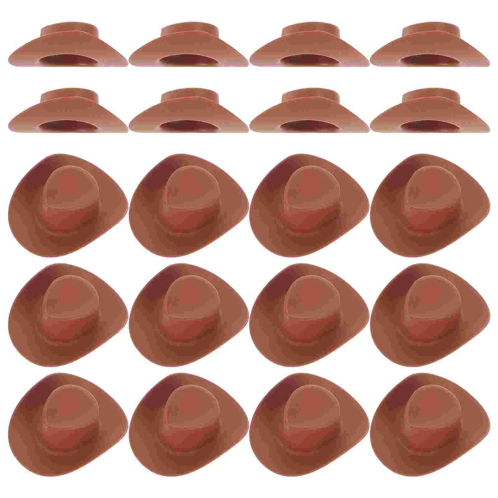 20 piezas Mini sombrero de vaquero sombreros juguete en miniatura pequeño plástico para manualidades pequeños accesorios de decoración juguetes para niñas