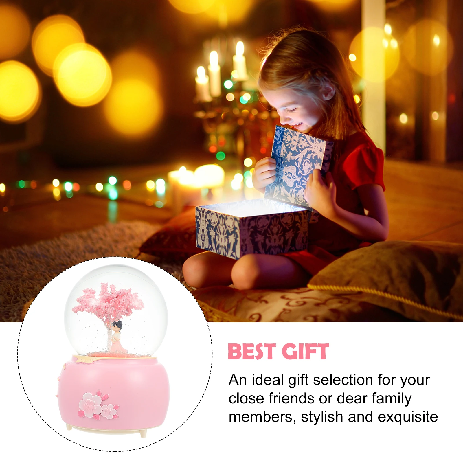 

Crystal Ball Craft Gift Girl Music Box Lovely Hanfu Girl Home Decor Birthday Gift Vintage nament Craft Present