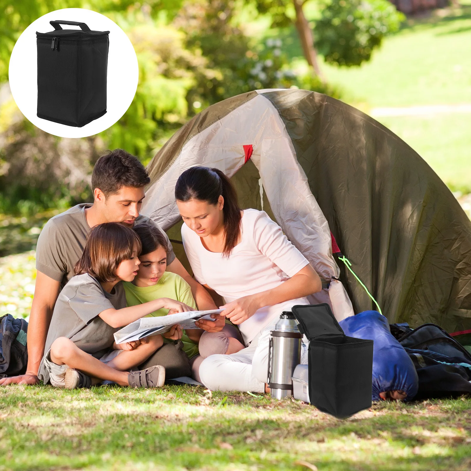 

Gas Canister Storage Bag Portable Canvas Camping Carrying Bag for Camping Lanterns Beer Cups Outdoor Propane Canisters