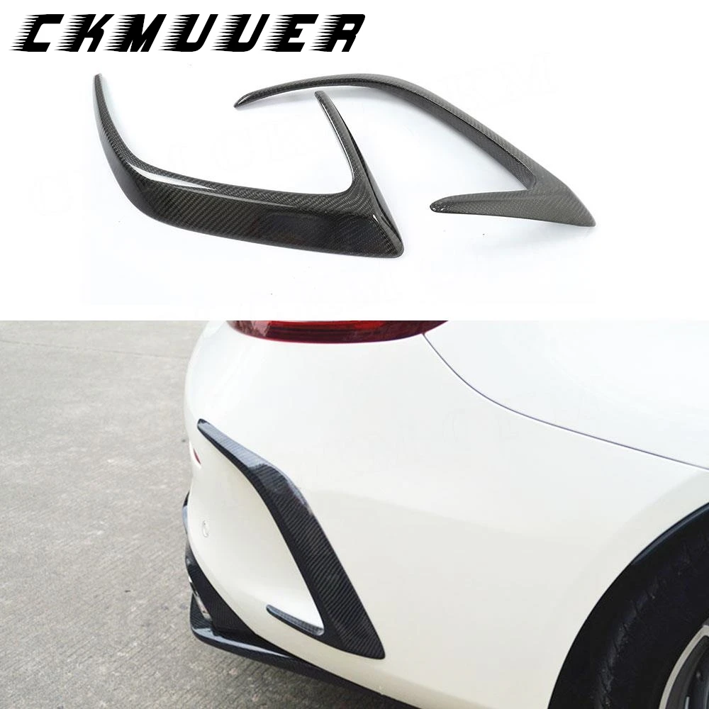 

CKMUUER Накладки на задний бампер из углеродного волокна, боковые вентиляционные отверстия, спойлер для Mercedes Benz C Class W205 C63 AMG C200 260 300 Coupe 2015-2017