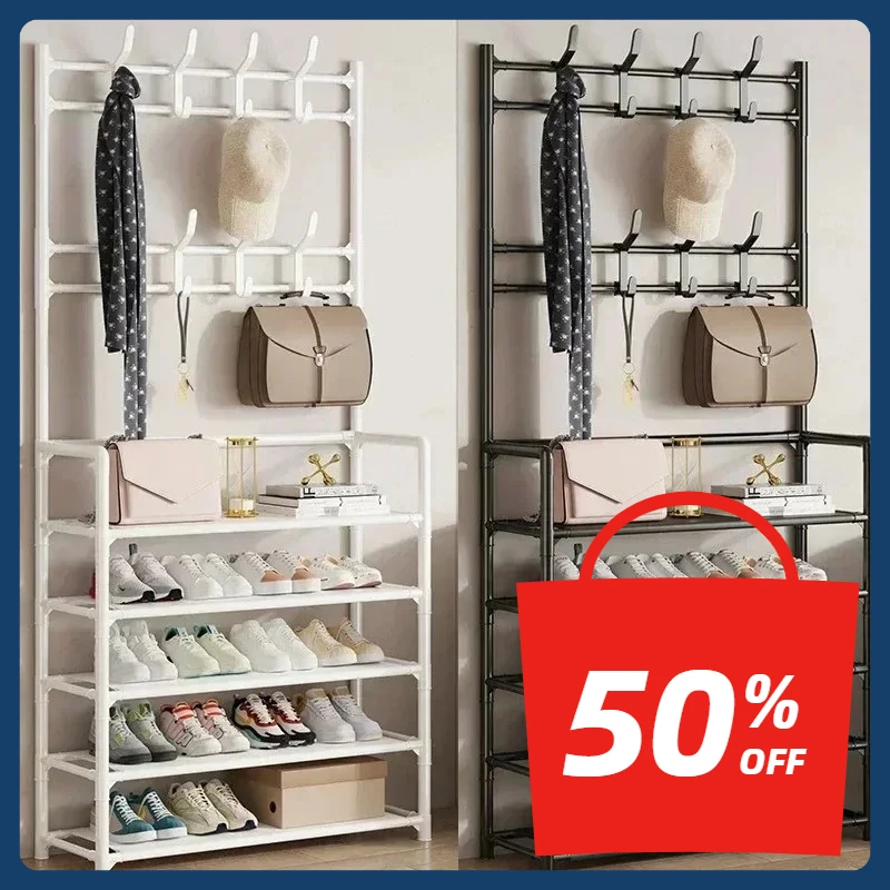 

【Upgrade Thicken】Clothes Hanger Multi-ayer Shoe Rack Doorway Hangers Shoe Shelf Coat Rack Storage Clothing Indoor Storage