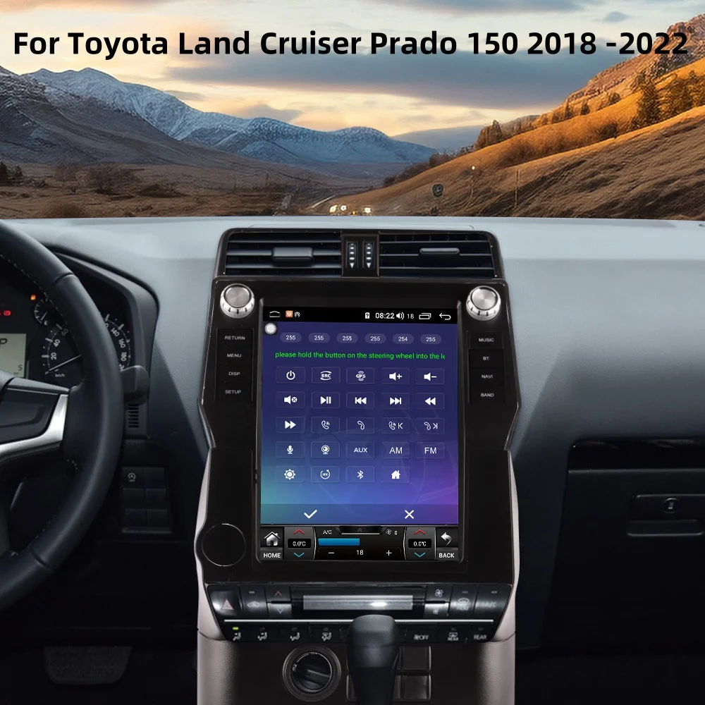 Car Radio For Toyota Land Cruiser Prado 150 2018 -2022 Multimedia Player Wireless Carplay Android Auto Autoradio Stereo GPS Navi