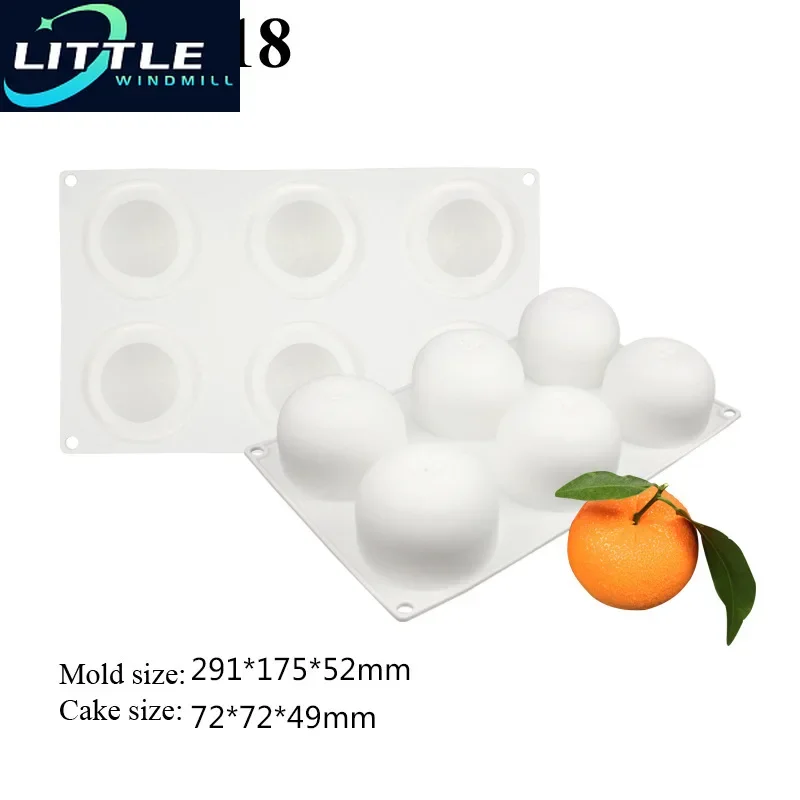 Orange  Silicone Cake Mold Dessert Mousse Baking Form Pan Diamond Heart Bubble Cloud Donuts Shaped Chocolate Moulds